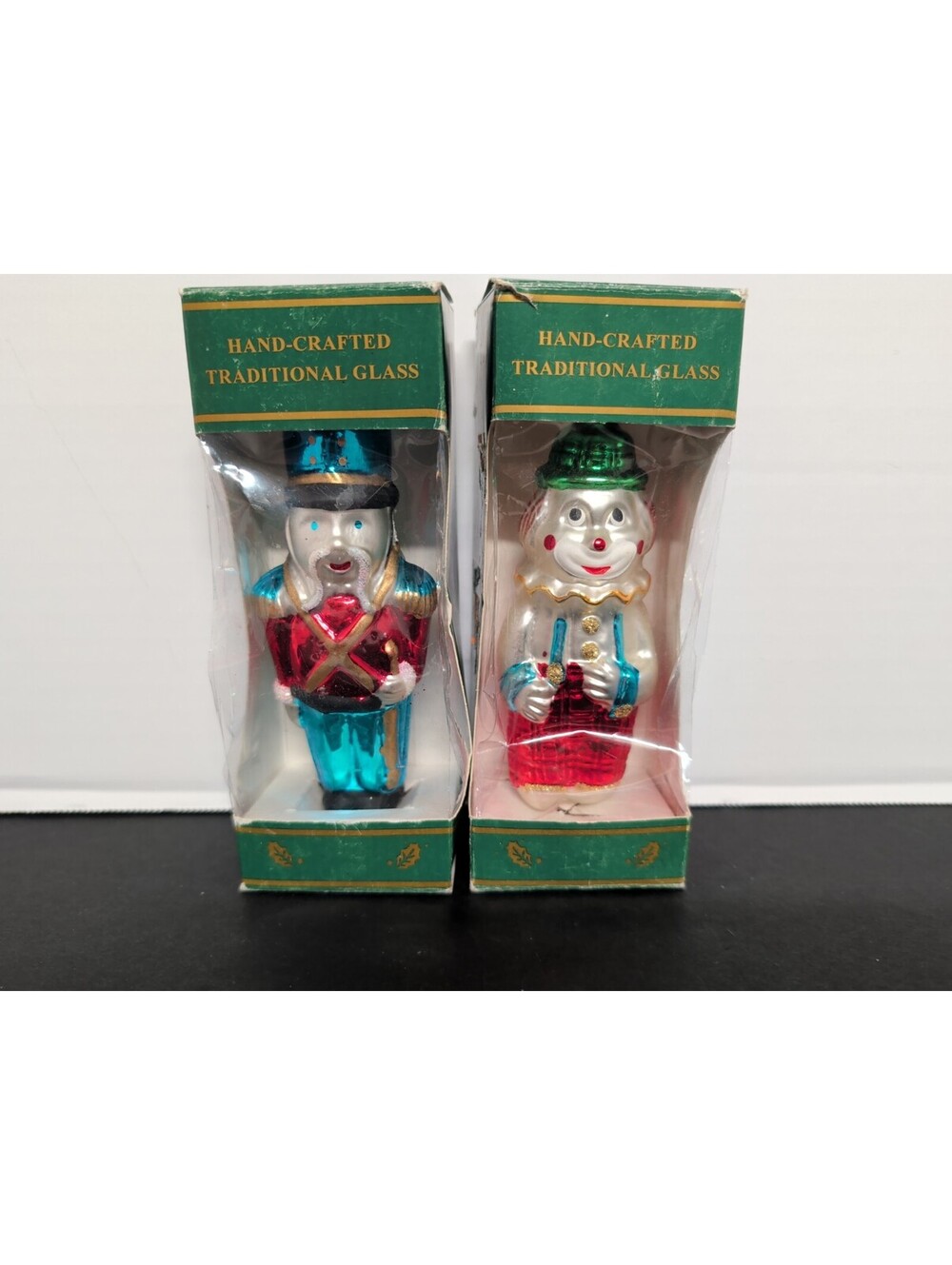 Vintage Kurt S. Adler Traditional Glass Christmas Ornaments - Nutcracker & Clown